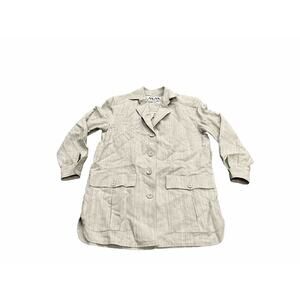 Vintage KRIZIA Womens Gray Button Up Blazer Shoulder Pads Jacket Size 4 USA